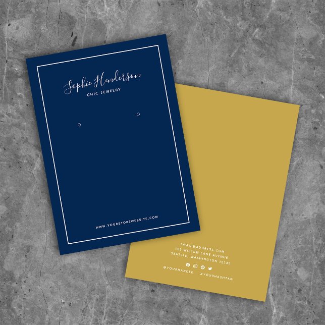 Calligraphy and Custom Colour Earring Display Card (Creator Uploaded)