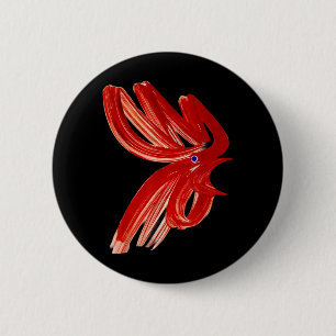 Calligraphy Art Chicken Abstract Animal Art 6 Cm Round Badge