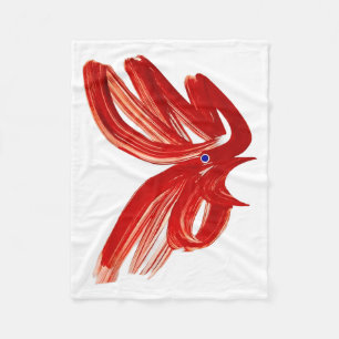 Calligraphy Art Chicken Abstract Animal Art Fleece Blanket