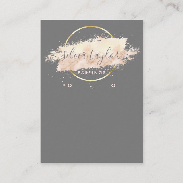 Calligraphy art Earring display card (Front)