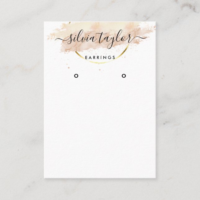 Calligraphy art Earring display card (Front)
