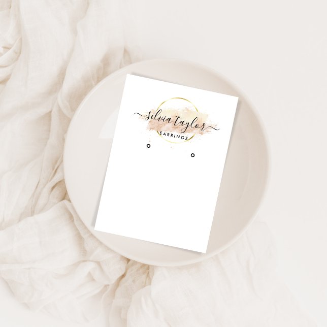 Calligraphy art Earring display card (Unique artistic logo design for your jewellery business)