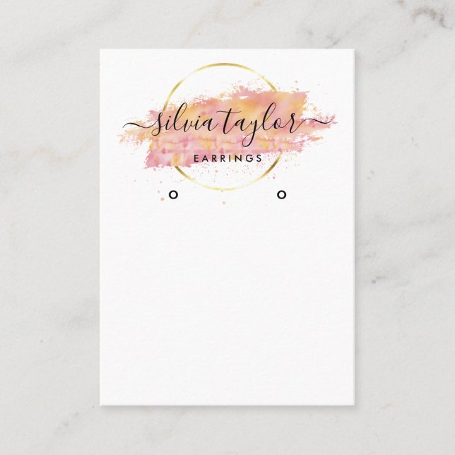 Calligraphy art Earring display card (Front)