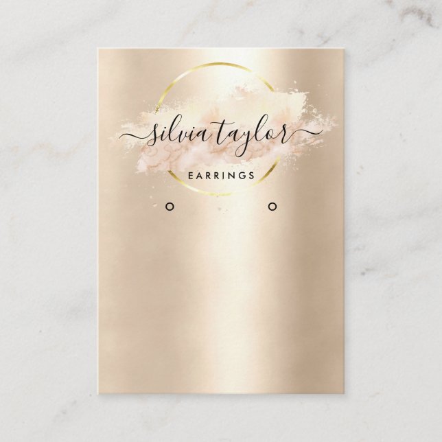 Calligraphy art Earring display card (Front)