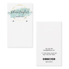 Calligraphy art Earring display card blue