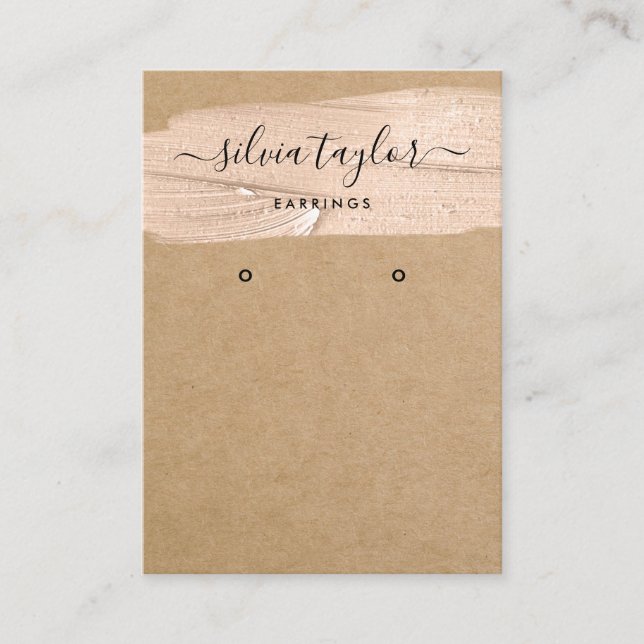 Calligraphy art modern Earring display card (Front)