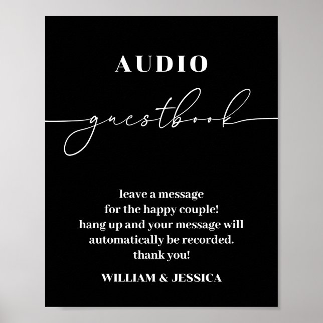 Calligraphy Audio Guestbook| Phone Guest Book Sign (Front)