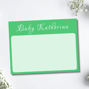 Calligraphy Baby Name Nursery Stationery Note Card