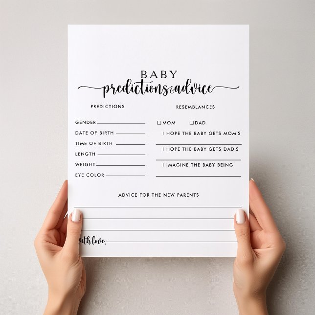 Calligraphy Baby Predictions and Advice Cards (Creator Uploaded)