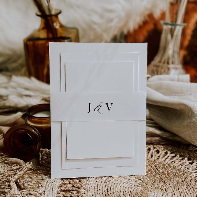 Calligraphy Belly Band Wedding Invitation J102 Invitation Belly Band (Creator Uploaded)