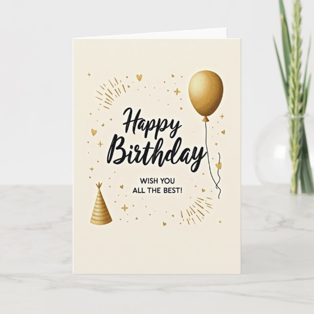 Calligraphy Birthday Wishes Card (Front)