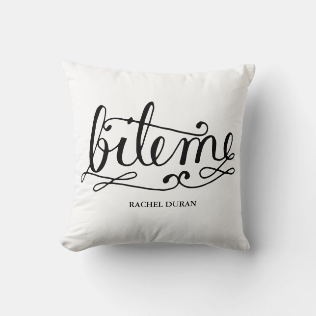 calligraphy biteme pillow (Front)
