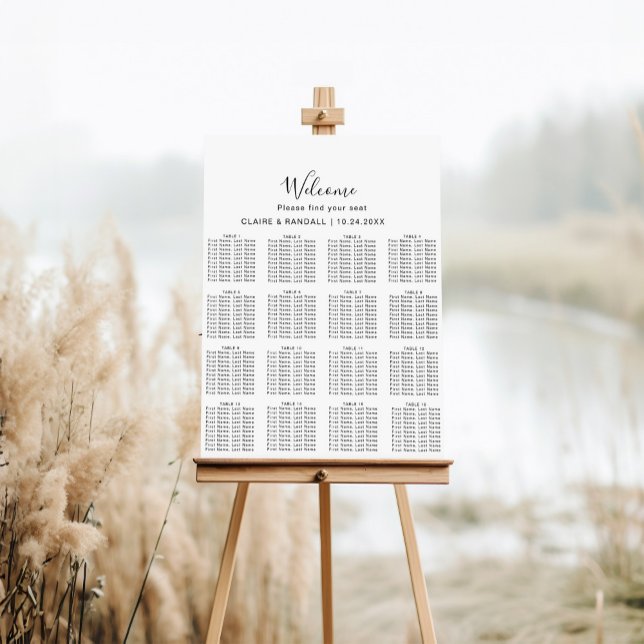 Calligraphy Black and Gray Wedding Seating Chart (Creator Uploaded)