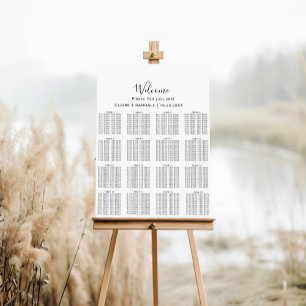 Calligraphy Black and Grey Wedding Seating Chart