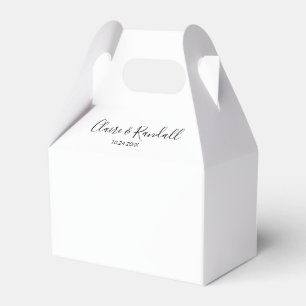 Calligraphy Black and White Wedding Favour Box