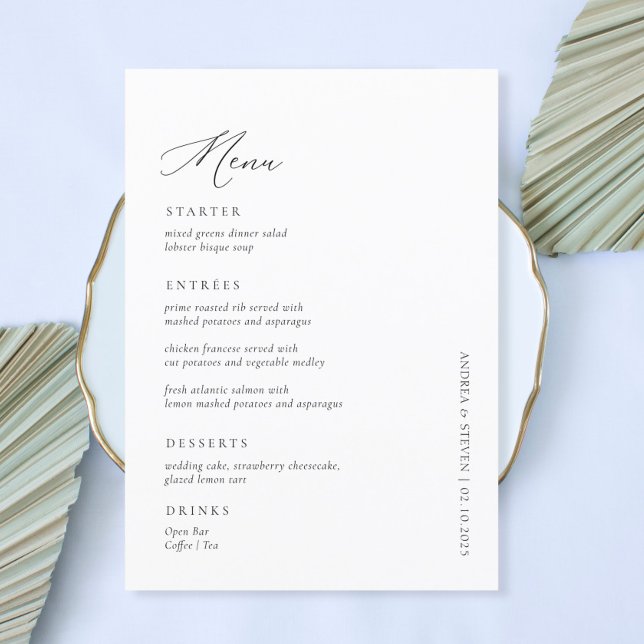 Calligraphy Black and White Wedding Menu (Creator Uploaded)