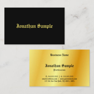 Calligraphy Black Gold Look Template Old Text Business Card