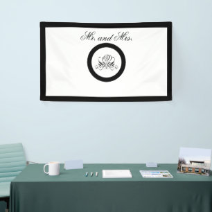 Calligraphy Black Rose Wedding Banner