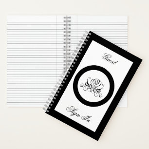 Calligraphy Black Rose Wedding Notebook