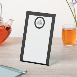Calligraphy Black Rose Wedding Pedestal Sign