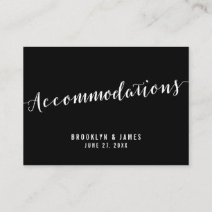 Calligraphy Black Wedding Accommodation Cards
