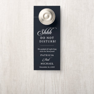 Calligraphy Black White Do Not Disturb Wedding Door Hanger