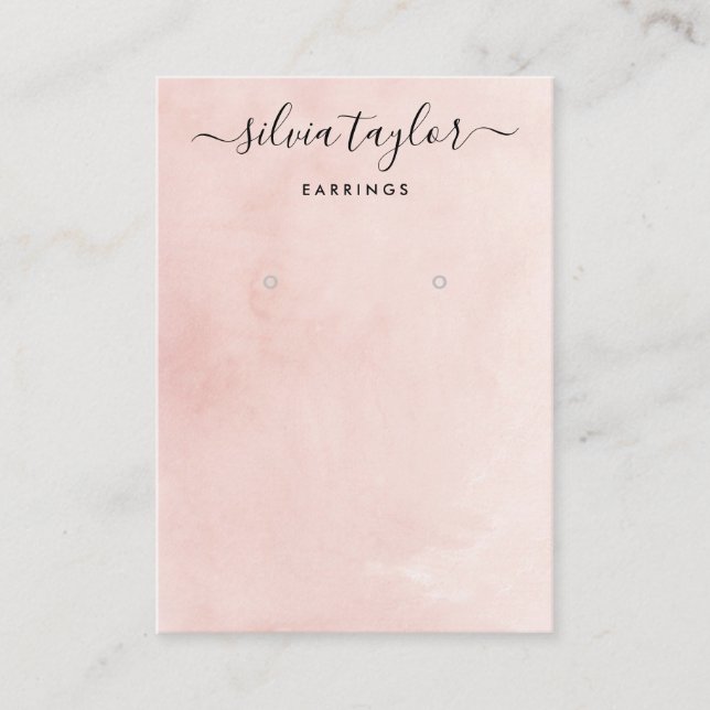 Calligraphy Black White  Earring Display Card (Front)