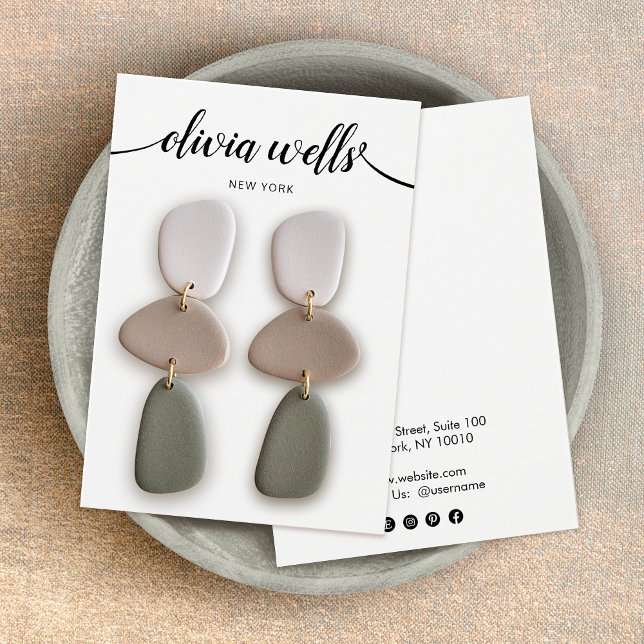 Calligraphy Black White Earring Display Card (Creator Uploaded)