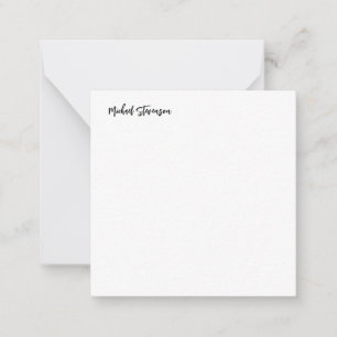 Calligraphy Black White Personalised Plain Modern Card