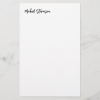 Calligraphy Black White Personalised Plain Modern