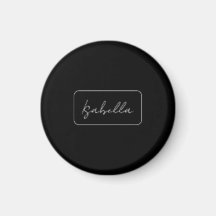 Calligraphy Black White Plain Creative Modern Name Magnet