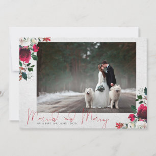 CALLIGRAPHY + BLOOM   Merry & Married Photo Holiday Card