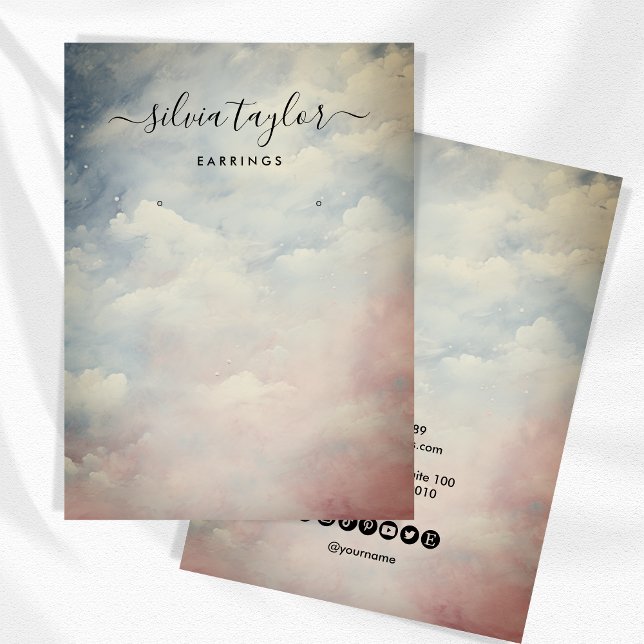 Calligraphy Blue Sky Clouds Earring Display Card (Creator Uploaded)