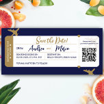 Calligraphy Boarding Pass Wedding Save the Date<br><div class="desc">Looking for a unique way to invite your guests to your beach wedding? Look no further than these boarding pass wedding invitations! The boarding pass themed save the dates will add a touch of luxury to your destination wedding — all while keeping it affordable and special. Personalise each invitation with...</div>