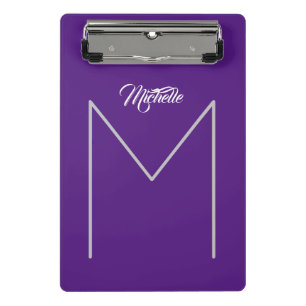 Calligraphy Bold Monogram Name Modern Minimalist Mini Clipboard