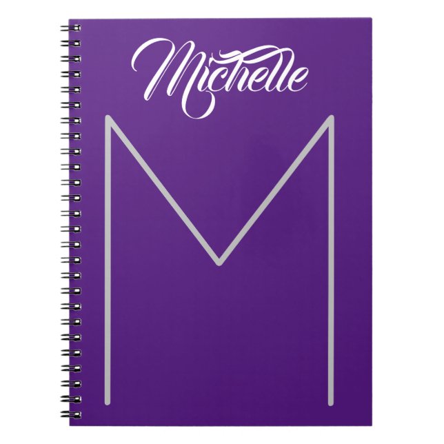Calligraphy Bold Monogram Name Modern Minimalist Notebook (Front)