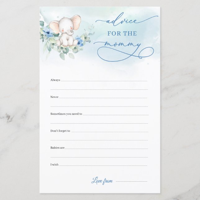 Calligraphy Boy Elephant Advice For The Mummy (Front)