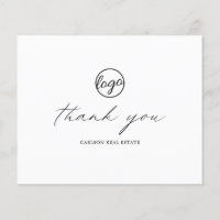 Calligraphy Budget Business Logo Thank You Card