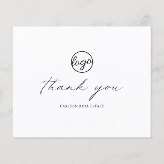 Calligraphy Budget Business Logo Thank You Card