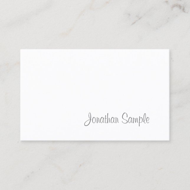 Calligraphy Chic Design Minimalist Plain Trendy Business Card (Front)