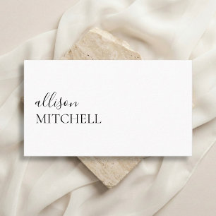 Calligraphy Chic Girly Minimalist White Business Card