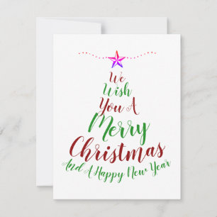 Calligraphy Christmas Tree And New Year Holiday Card