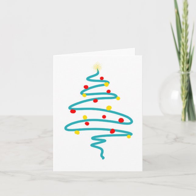 Calligraphy Christmas Tree- Drawn on my iPad Holiday Card (Front)