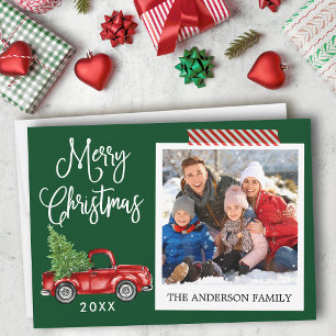 Calligraphy Christmas Truck Striped Craft Tape Holiday Card