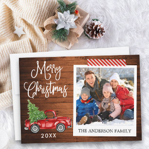 Calligraphy Christmas Truck Wood Craft Tape Holiday Card