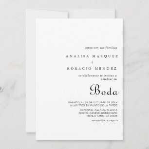 Calligraphy Classic Minimalist Boda Wedding  Invitation