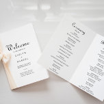 Calligraphy Classic Minimalist Folded Wedding  Program<br><div class="desc">This calligraphy classic minimalist folded wedding program is perfect for a rustic wedding. The design features a beautiful black font in a white background to embellish your event.

Include a quote or short message,  order of service,  wedding party and thank you message.</div>