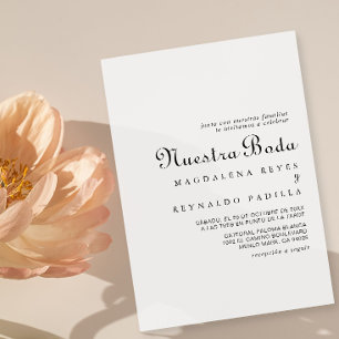 Calligraphy Classic Minimalist Nuestra Boda Invitation
