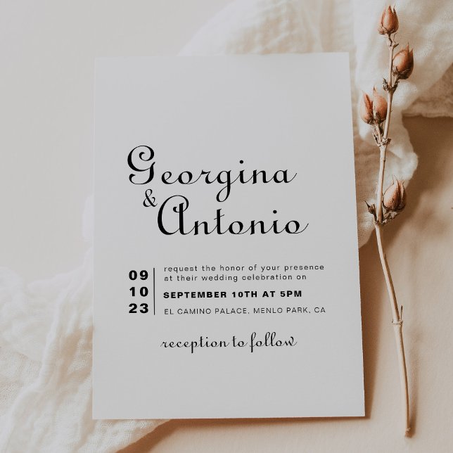 Calligraphy Classic Minimalist Wedding Invitation (Creator Uploaded)