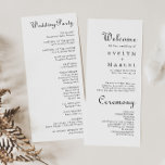 Calligraphy Classic Minimalist Wedding Program<br><div class="desc">This calligraphy classic minimalist wedding program is perfect for a rustic wedding. The simple and elegant design features classic and fancy script typography in black and white.</div>